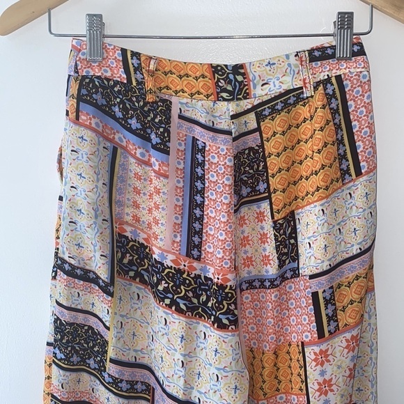 Pomelo Patchwork Mosaic Print Boho Wide Leg Pants - Picture 4 of 7